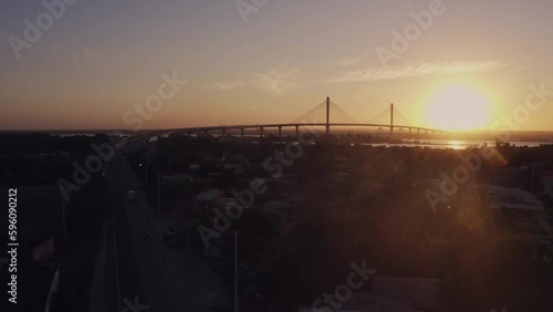 Barranquilla's bridge at sunset photo