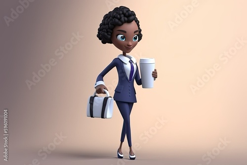 Business woman going to work, holdinh her cup of coffee