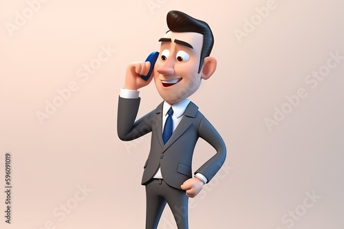 Businessman with suit making a phonecall