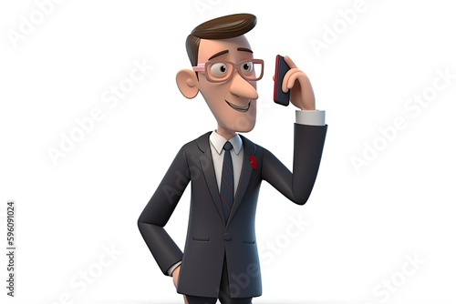 businessman making businnes calls