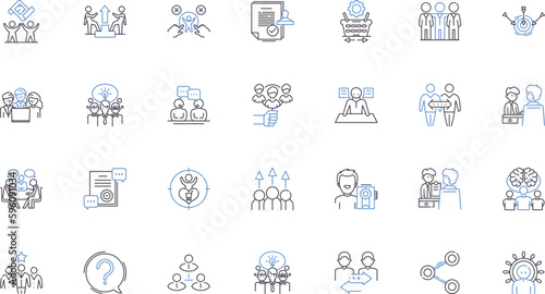 Establishment tribe line icons collection. Heritage, Lineage, Tradition, Elite, Aristocratic, Prestigious, Upper-class vector and linear illustration. Heritage,Old-my,Patrician outline signs set