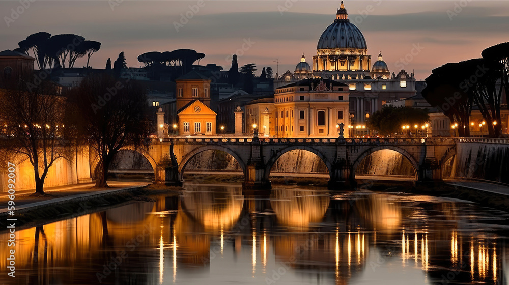 Rome. Breathtaking travel destination place. Generative AI