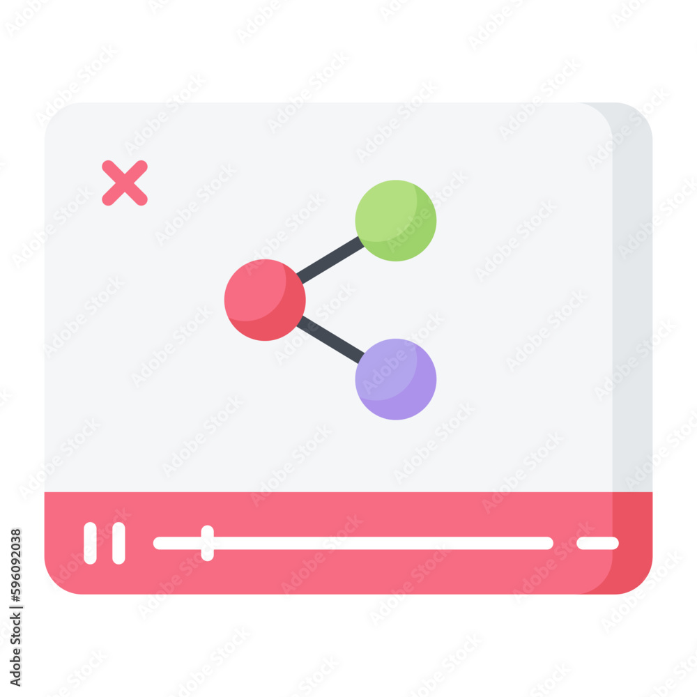 Video Share Flat Icon Video Share Flat Icon