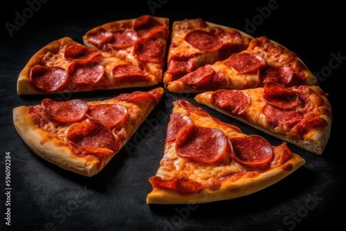 pizza with salami and cheese