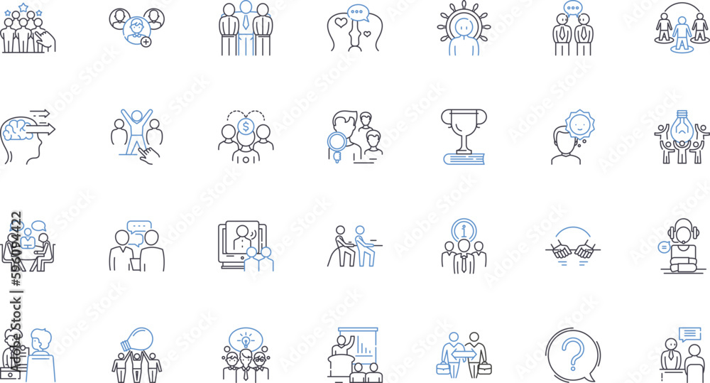 Allies line icons collection. Cooperation, Partnership, Unity, Friendship, Loyalty, Trust, Dependability vector and linear illustration. Solidarity,Collaboration,Reliability outline signs set