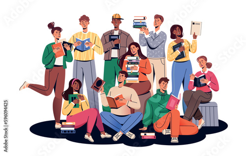 People with books