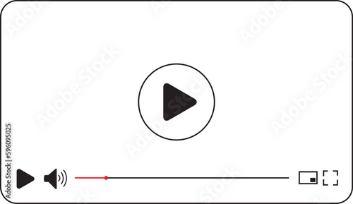 Icono de reproductor de vídeo, música, multimedia. Vector