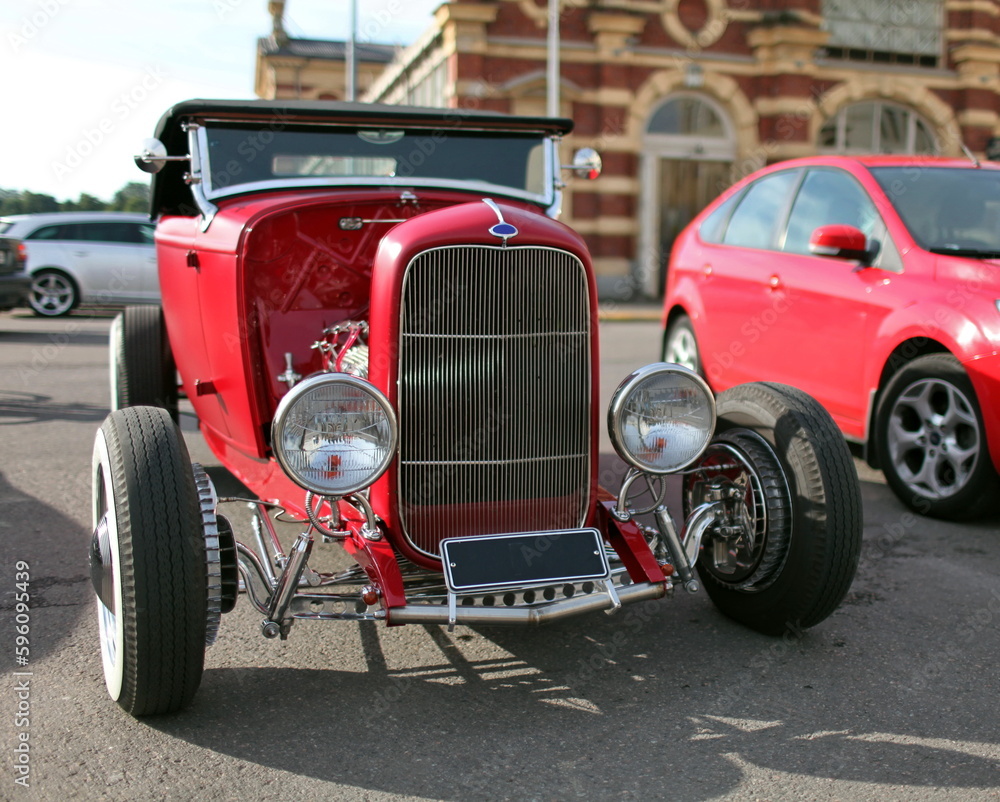 Classic 1932 Ford Hot Rod. Roadster past and present Classic 1932 Ford Hot Rod. Roadster past and present