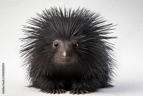 Porcupine isolated on a white background. created with generative AI © masud