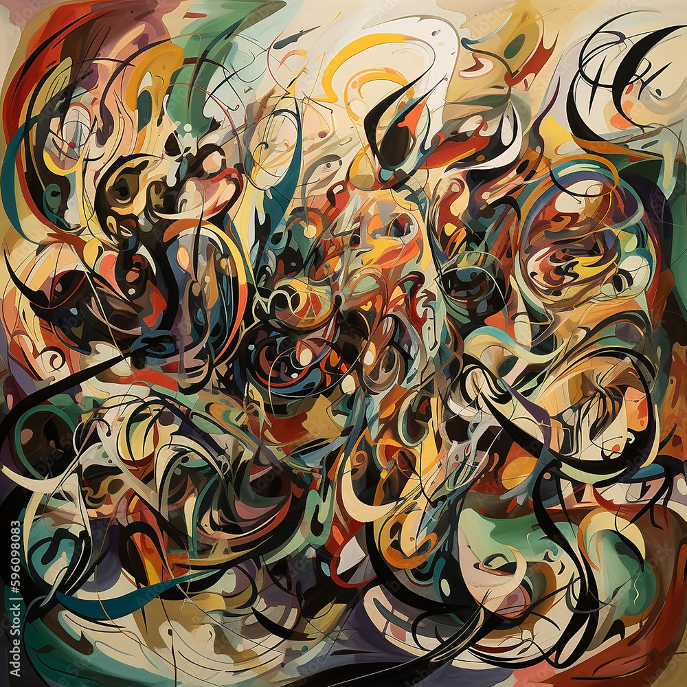 Abstract Muted Colors and Lines, AI Generated Abstract Muted Colors and Lines, AI Generated