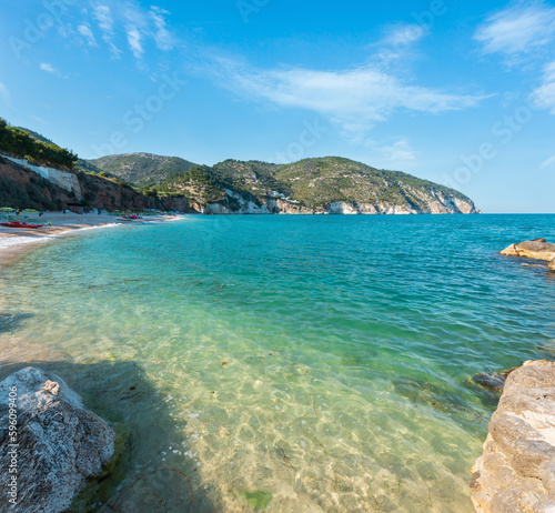 Summer sea beach Contrada Mattinatella, Gargano peninsula in Puglia, Italy © wildman