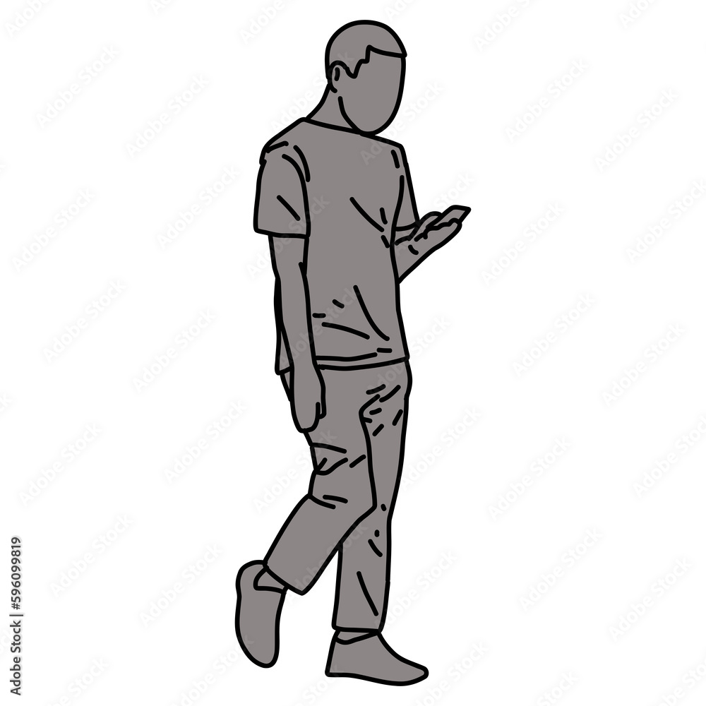 Obraz premium Person walking on the phone