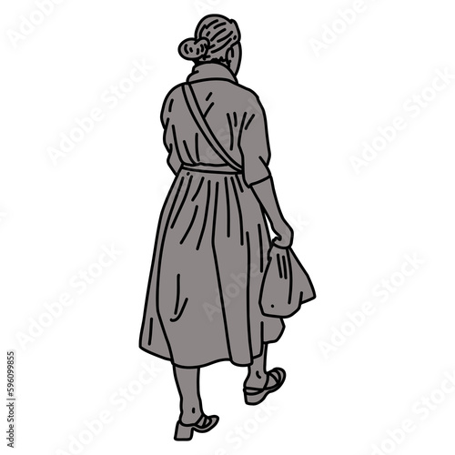 silhouette of a woman in a dress