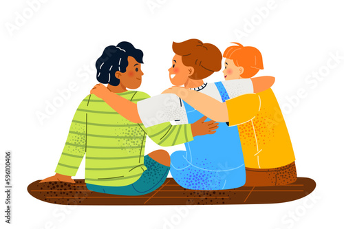 Warm hugs between kids