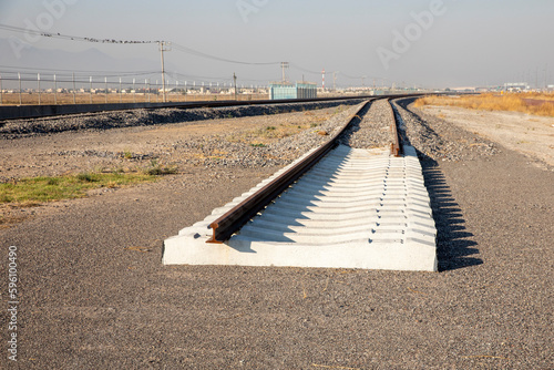 Suburban train´s site of construction. Railways for the suburban train that will connect Mexico City with the Felipe Angeles International Airport photo