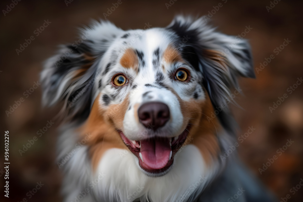 cute funny border collie dog, portrait of a pet dog. Generative ai
