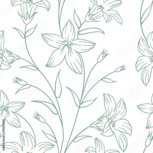 Floral seamless pattern. Vector botanic.