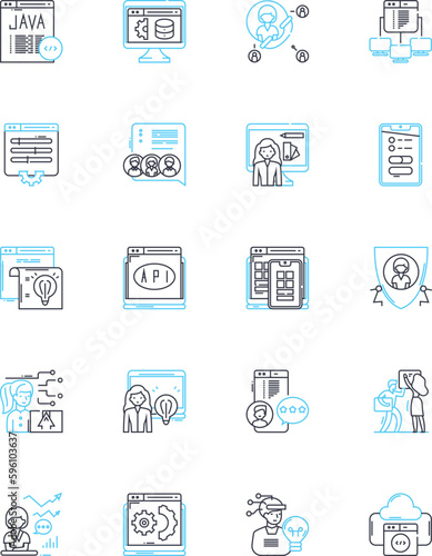 Medical advice linear icons set. Diagnosis, Treatment, Prescription, Therapy, Consultation, Recovery, Health line vector and concept signs. Wellness,Nutrition,Exercise outline illustrations