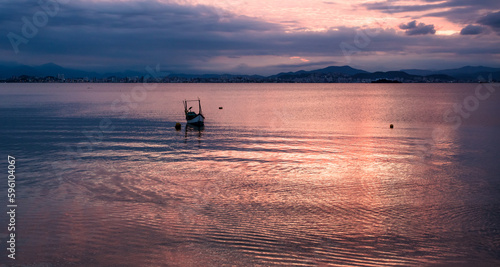 Sunset at North Bay in Florianópolis, SC, Brazil.