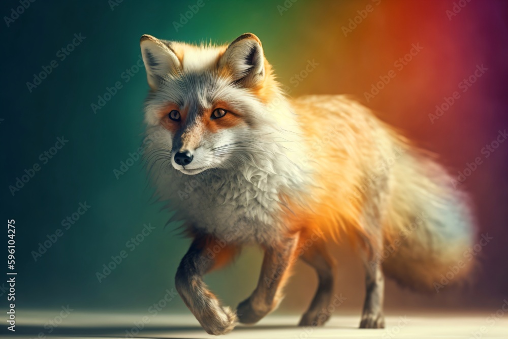 Obraz premium illustration of a fox, looks very lifelike created with Generative AI technology