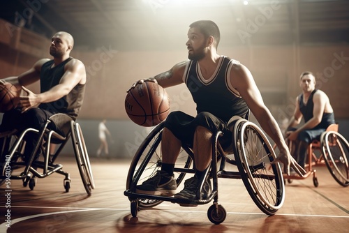Disabled basketball team. Diversity and inclusion concept. Generative AI