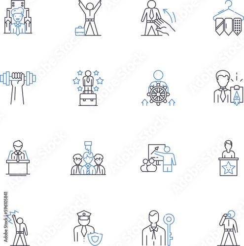 Religious doctrine line icons collection. Monotheism, Trinitarianism, Atheism, Deism, Agnosticism, Polytheism, Pantheism vector and linear illustration. Eschatology,Ecclesiology,Redemption outline photo