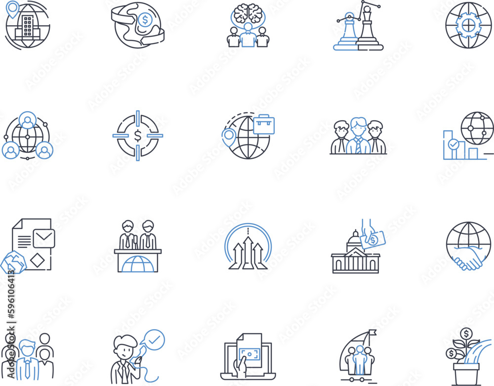 Homogenization line icons collection. Consistency, Uniformity, Standardization, Integration, Blending, Emulsification, Mixing vector and linear illustration. Combining,Unification,Merging outline