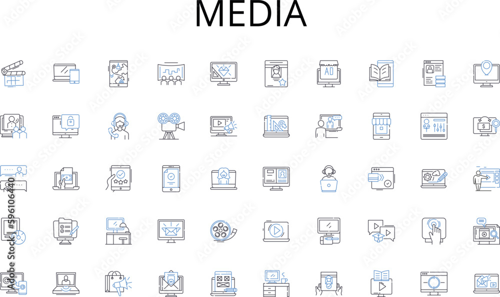 Media line icons collection. Customers, Clients, Visitors, Members, Guests, Consumers, Buyers vector and linear illustration. Users,Subscribers,Followers outline signs set Media line icons collection. Customers, Clients, Visitors, Members, Guests, Consumers, Buyers vector and linear illustration. Users,Subscribers,Followers outline signs set