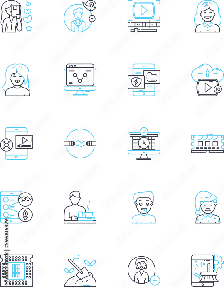 Seminar linear icons set. erking, Learning, Motivation, Inspiration, Collaboration, Discussion, Presentation line vector and concept signs. Insightful, Education, Opportunity outline illustrations Seminar linear icons set. erking, Learning, Motivation, Inspiration, Collaboration, Discussion, Presentation line vector and concept signs. Insightful, Education, Opportunity outline illustrations