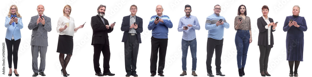 group of people holding phone in hand and looking at camera group of people holding phone in hand and looking at camera