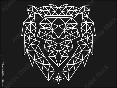 ilustration of line black panther polygonal