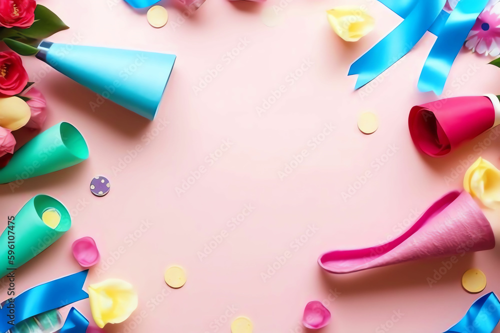 Realistic Party Scene with Floating Balloons, Glittering Confetti, and Elegant Bokeh Effect for Invitations or Social Media Templates Realistic Party Scene with Floating Balloons, Glittering Confetti, and Elegant Bokeh Effect for Invitations or Social Media Templates