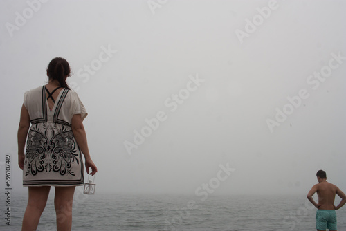 Obraz na plátně pareja en la playa