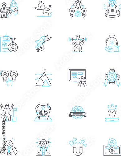 Personal Growth linear icons set. Transformation, Mindset, Evolution, Insight, Motivation, Development, Empowerment line vector and concept signs. Transformational,Self-discovery,Growth outline