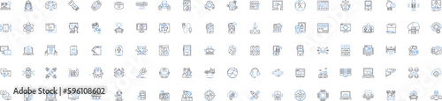 Tools line icons collection. Hammer, Wrench, Screwdriver, Pliers, Saw, Drill, Tape vector and linear illustration. Level,Stapler,Chisel outline signs set