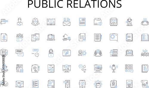 public relations line icons collection. Retail, Buy, Transaction, Consumer, Market, Customer, Spend vector and linear illustration. Sale,Product,Seller outline signs set