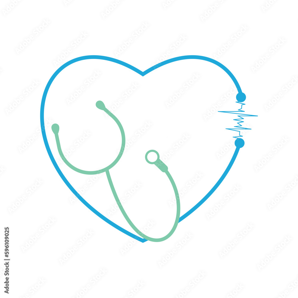 heart cardio with stethoscope icon vector illustration design blue color heart cardio with stethoscope icon vector illustration design blue color