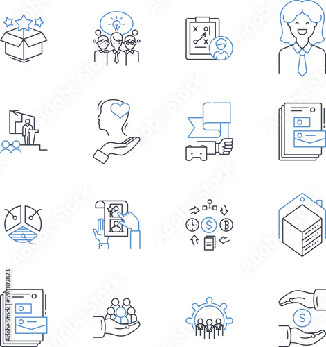 Sales revenue line icons collection. Profit, Income, Earnings, Turnover, Growth, Expansion, Boost vector and linear illustration. Upsurge,Increase,Gain outline signs set