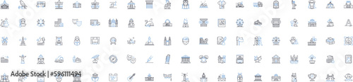 Culture line icons collection. Diversity, Traditions, Customs, Heritage, Beliefs, Rituals, Cuisine vector and linear illustration. Folklore,Art,Languages outline signs set