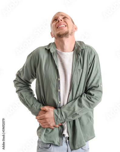 Young man with appendicitis...