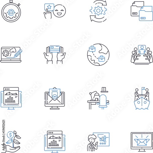 Beginning groundwork line icons collection. Preparation, Foundation, Initiation, Start, Introduction, Commencement, Establishment vector and linear illustration. Launch,Genesis,Inception outline signs