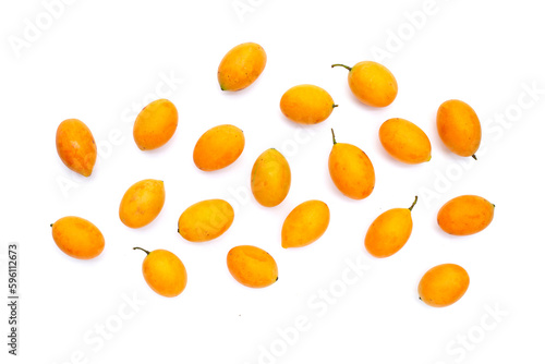 Marian plum fruit isolated on white background