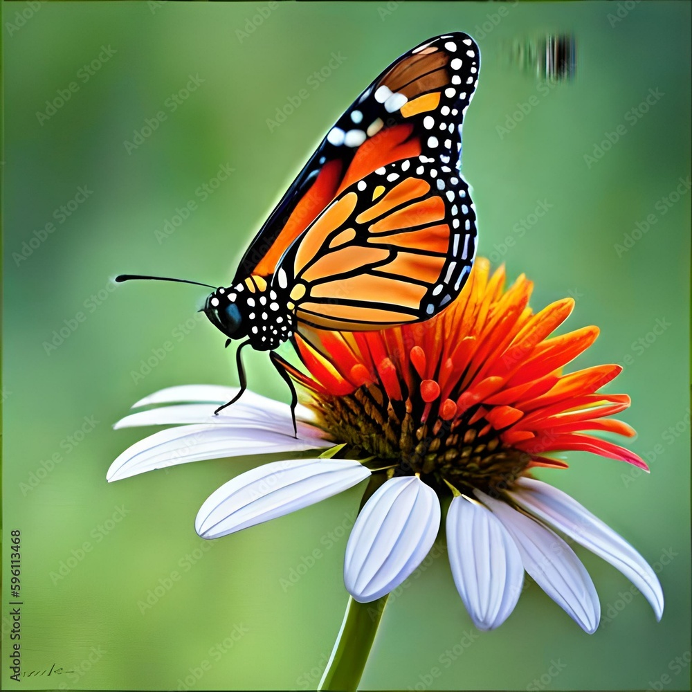 butterfly on a flower created in artificial intelligence butterfly on a flower created in artificial intelligence