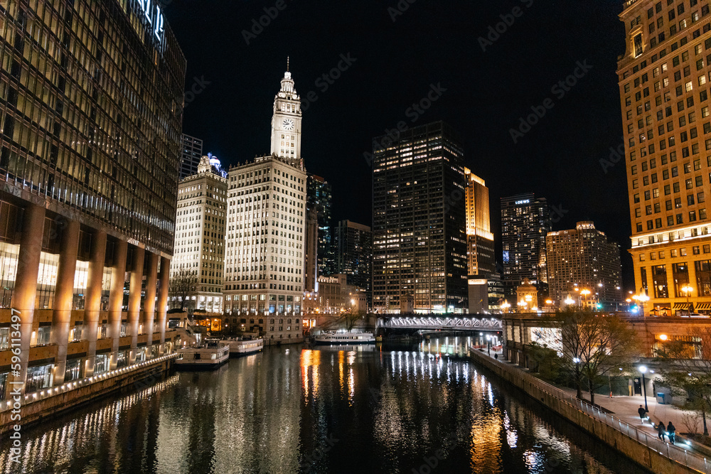 Chicago Downtown at night