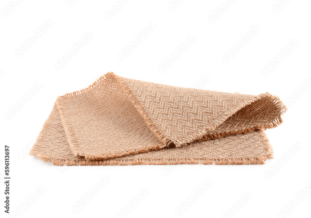 Clean fabric napkins on white background Clean fabric napkins on white background