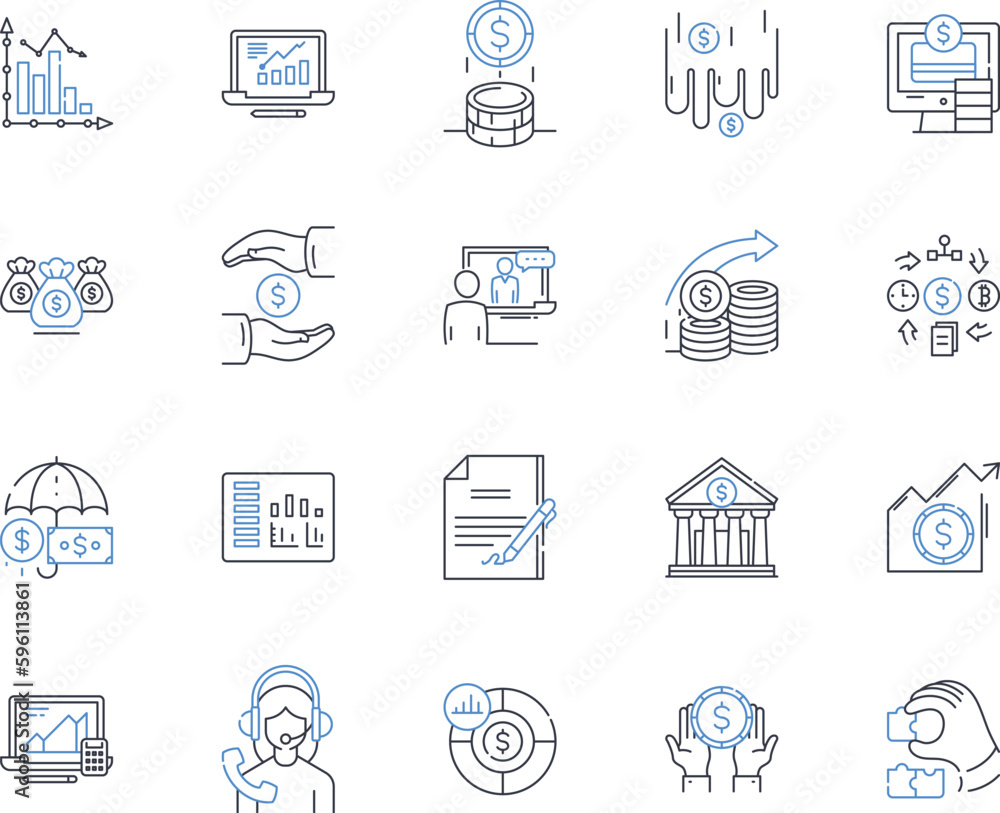 Budget assistance line icons collection. Frugality, Savings, Restructuring, Planning, Thriftiness, Budgeting, Financial vector and linear illustration. Planning,Sustainability,Prioritizing outline Budget assistance line icons collection. Frugality, Savings, Restructuring, Planning, Thriftiness, Budgeting, Financial vector and linear illustration. Planning,Sustainability,Prioritizing outline