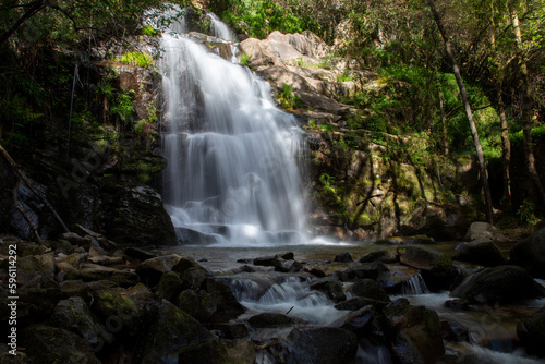 Waterfall in the forest. Cascata da Cabreia  Portugal  Europe
