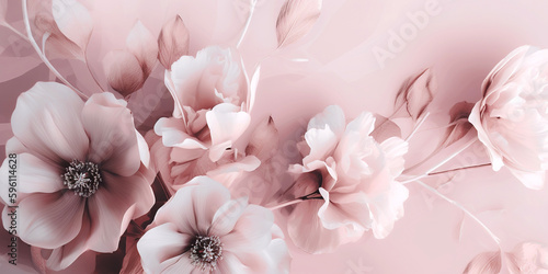 Foto Pastel pink floral background