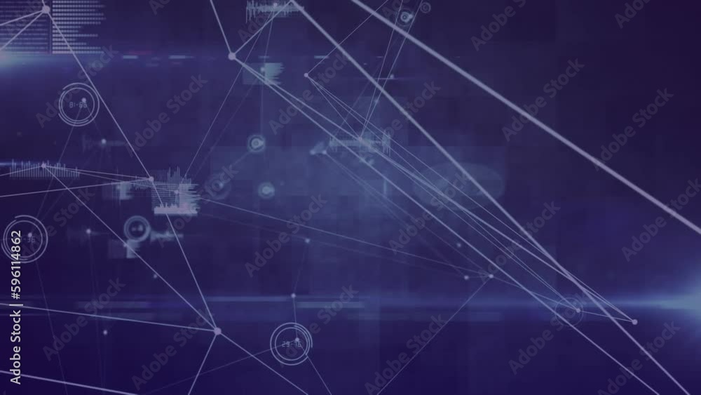 Communication networks and processing data on a dark blue background Communication networks and processing data on a dark blue background