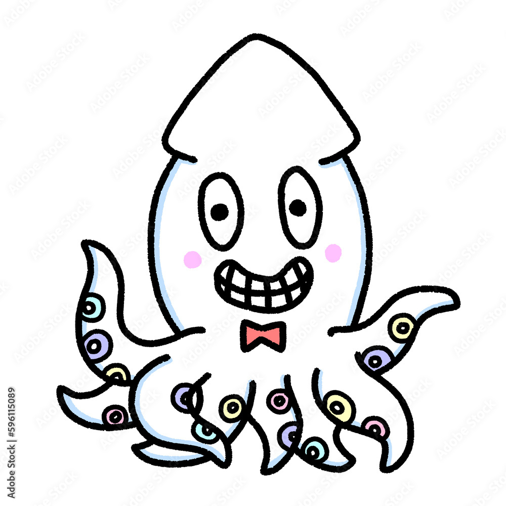 smiling white squid, character design, cute cartoon isolated , graphic design for presentation, marketing, art, illustration, t-shirt design, cartoon, comic, advertising, online media smiling white squid, character design, cute cartoon isolated , graphic design for presentation, marketing, art, illustration, t-shirt design, cartoon, comic, advertising, online media